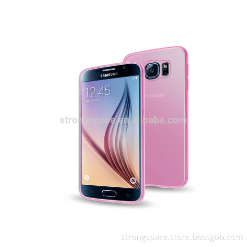 2015 good high quality TPU Silicon Silicom case cover for Galaxy S6 - Pink